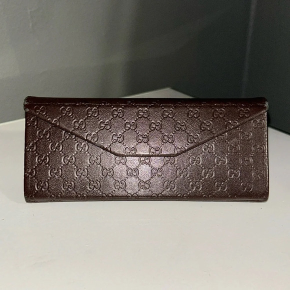Gucci Guccissima Chocolate Brown Sunglasses Case Cardholder - Picture 15 of 16